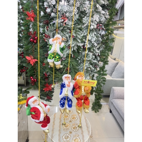 NOEL Ông Già Đu Dây Điện Tử Áo Xanh Dương SP011002