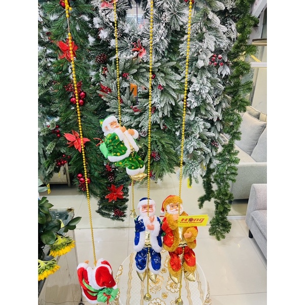 NOEL Ông Già Đu Dây Điện Tử Áo Xanh Dương SP011002