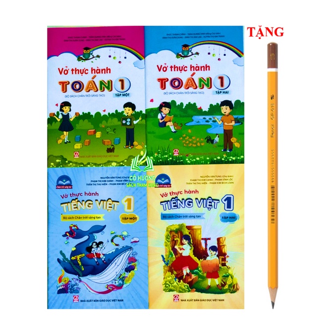 Sách - Combo trọn bộ 4 quyển Vở thực hành Tiếng Việt + Toán lớp 1 - Chân Trời Sáng Tạo