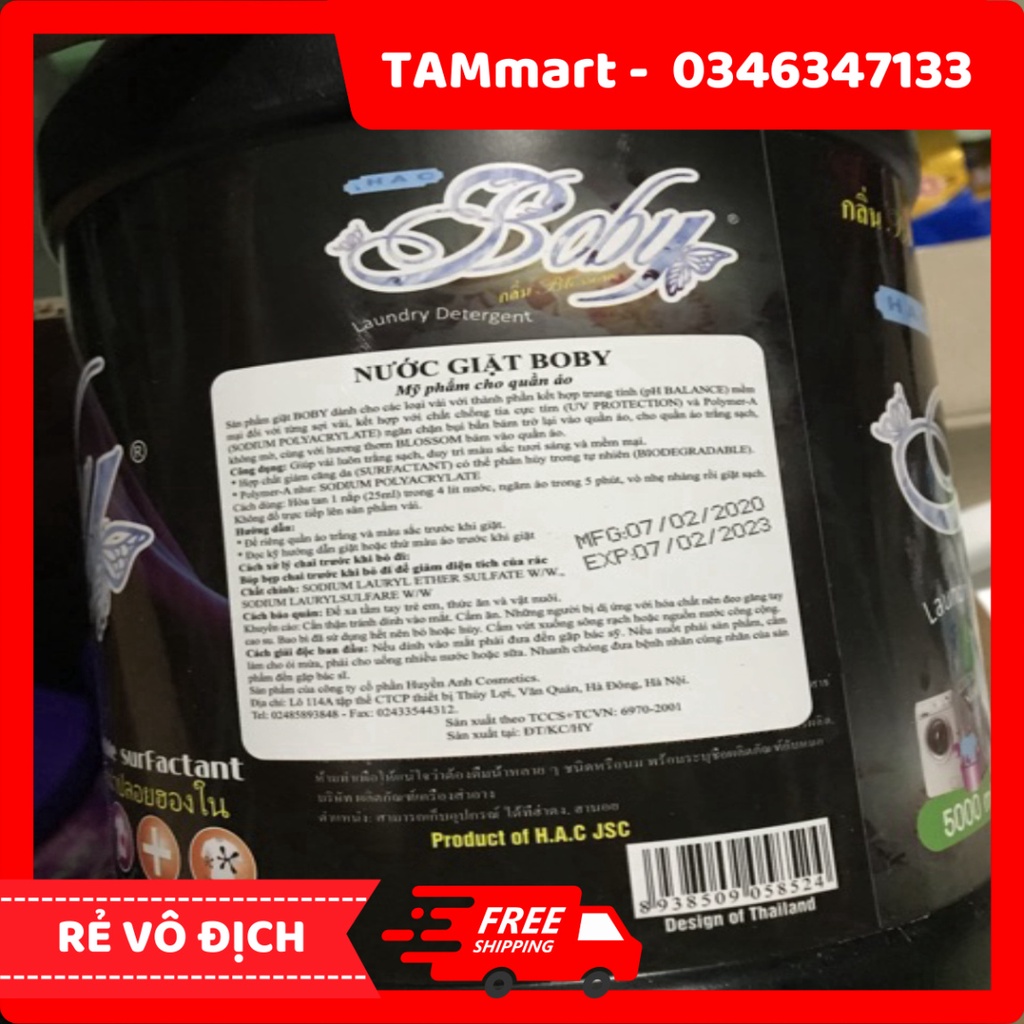 Nước Giặt Xả Boby Đen/ Tím 5000ml