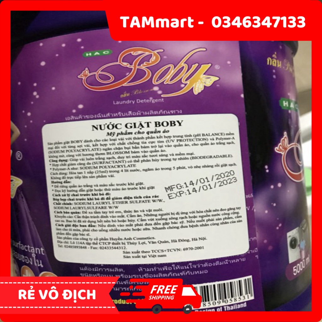 Nước Giặt Xả Boby Đen/ Tím 5000ml