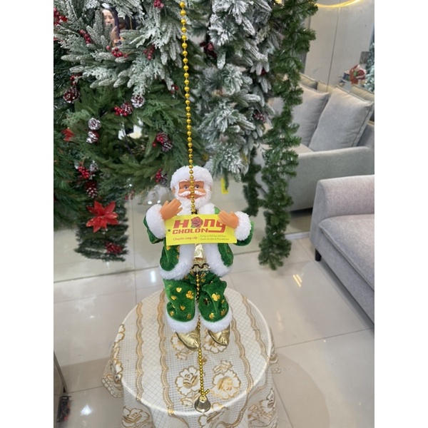 NOEL Ông Già Đu Dây Điện Tử Áo Xanh Dương SP011002