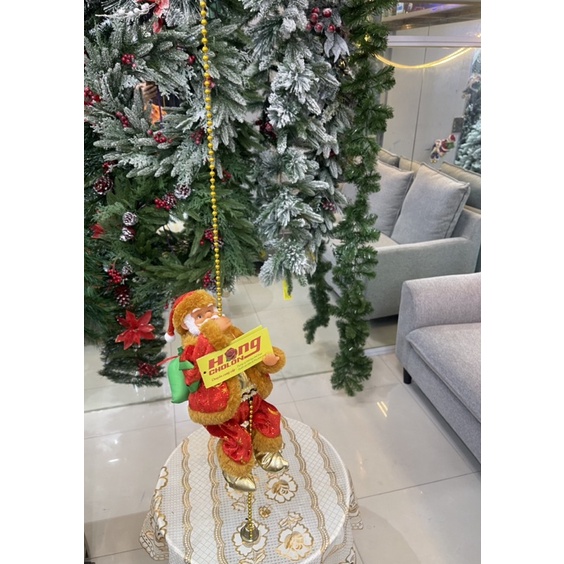 NOEL Ông Già Đu Dây Điện Tử Áo Xanh Dương SP011002