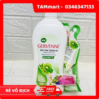 Sữa tắm trắng da gervenne 900g tặng gói 380g