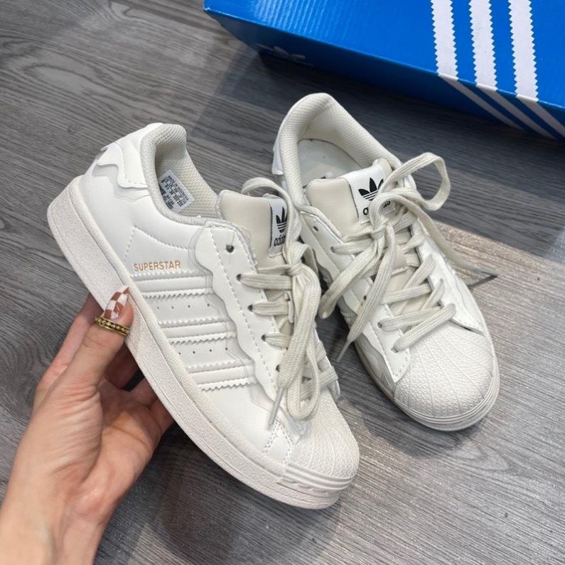 Giày Adidas Superstar Das Sò 3 Màu Kem, Hồng, Xanh, Giày thể thao Adidas Sò Trắng bản cao cấp hót 2022