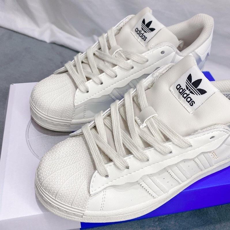 Giày Adidas Superstar Das Sò 3 Màu Kem, Hồng, Xanh, Giày thể thao Adidas Sò Trắng bản cao cấp hót 2022