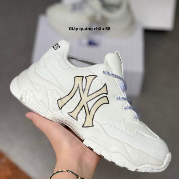 Giày Sneaker MLB Chunky NY Trắng, Giày Thể Thao Yankees Chữ Vàng Nam Nữ Da Bò Đế Độn 2 Lớp Cao Cấp Full Size (36-43
