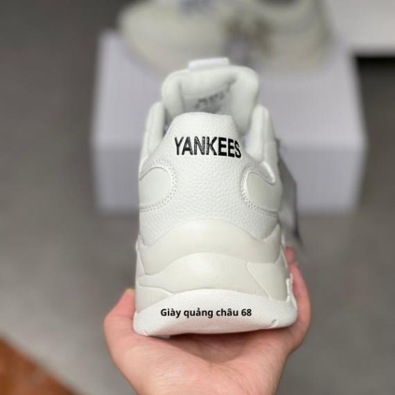 Giày Sneaker MLB Chunky NY Trắng, Giày Thể Thao Yankees Chữ Vàng Nam Nữ Da Bò Đế Độn 2 Lớp Cao Cấp Full Size (36-43