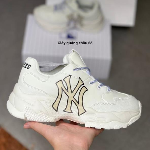 Giày Sneaker MLB Chunky NY Trắng, Giày Thể Thao Yankees Chữ Vàng Nam Nữ Da Bò Đế Độn 2 Lớp Cao Cấp Full Size (36-43