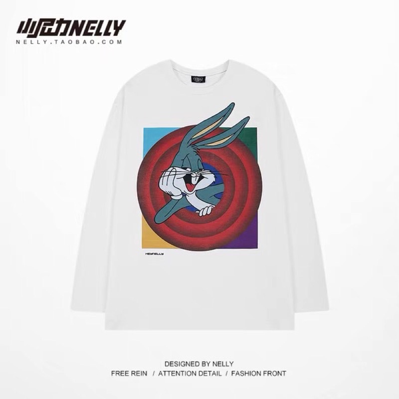 Áo phông nelly dài tay sale  29 thỏ ôm má hnapd006