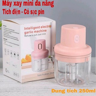 Máy xay tỏi ớt cầm tay - cối xay mini sạc điện đa năng