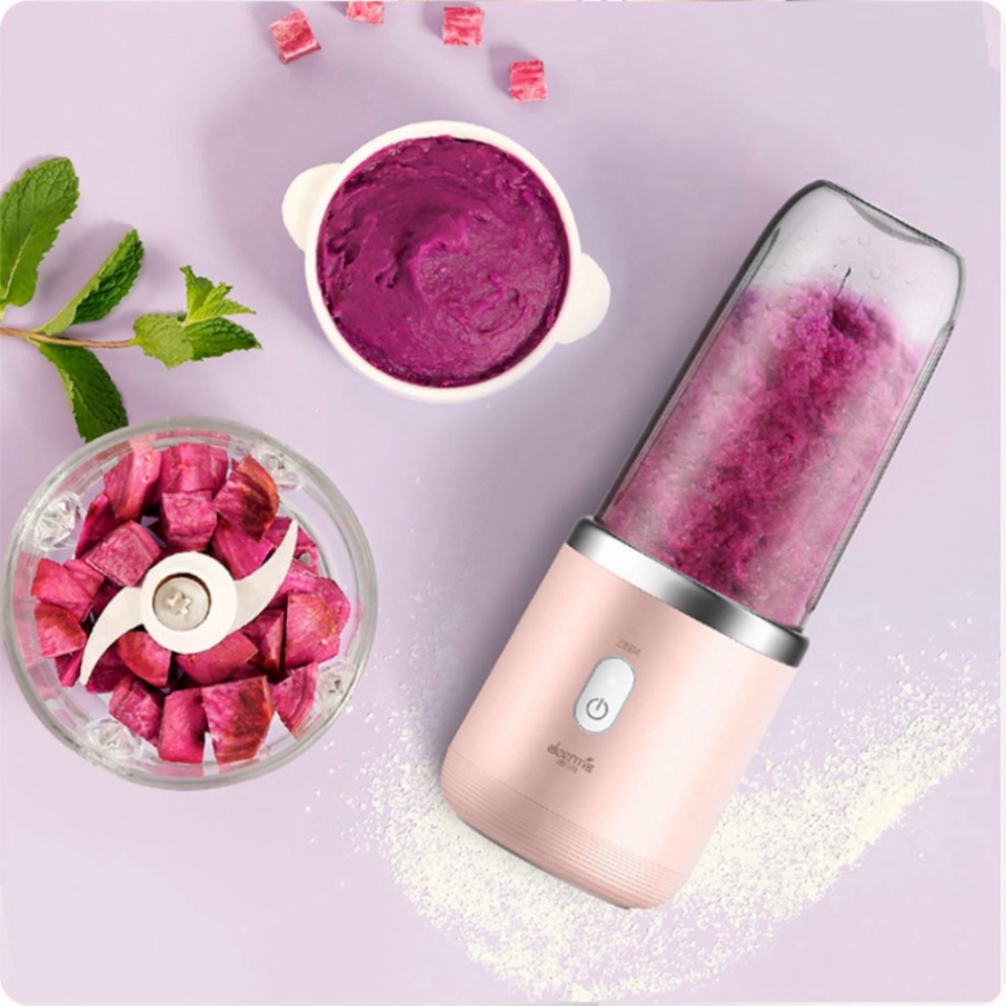 Máy Xay Sinh Tố Cầm Tay Mini - Máy Xay Hoa Qủa Đa Năng Sạc Pin Tích Điện 300ml