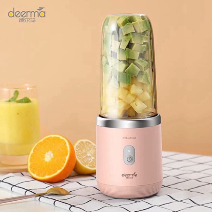 Máy Xay Sinh Tố Cầm Tay Mini - Máy Xay Hoa Qủa Đa Năng Sạc Pin Tích Điện 300ml