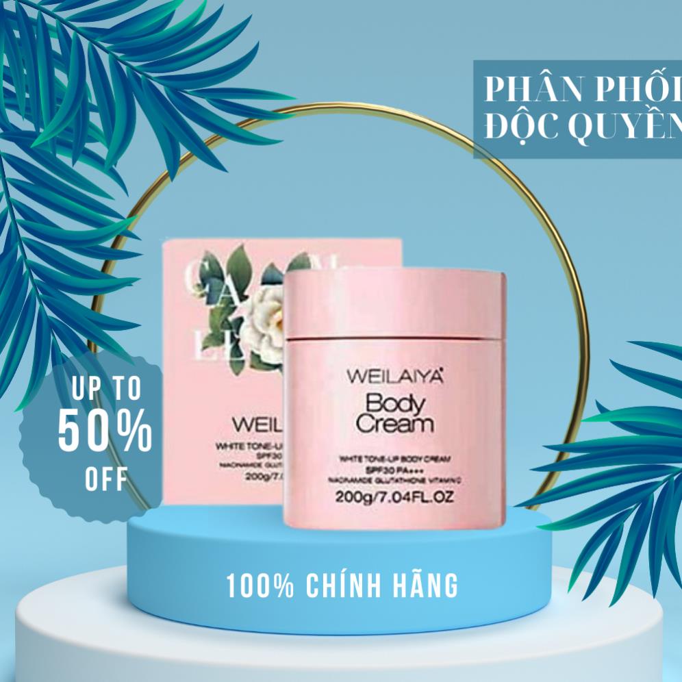 Kem body weilaiya Dưỡng Trắng Da Nâng Tone, chống nắng SPF30 PA +++ White Tone-Up Body Cream SPF30 PA+++ 200ml