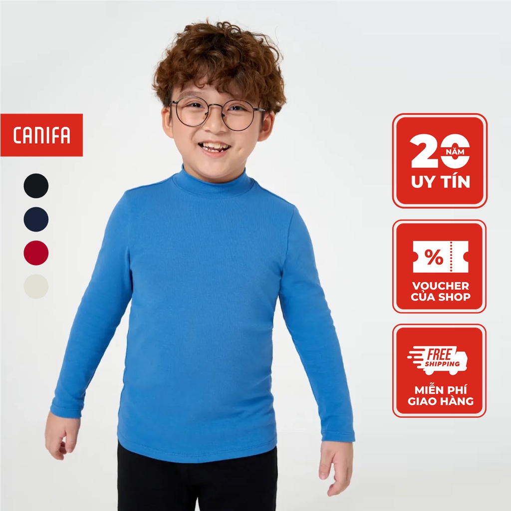 Pack 2 áo body bé trai CANIFA chất liệu cotton mềm mịn, giữ ấm tốt, thiết kế cổ cao, dáng ôm 2IS22W004