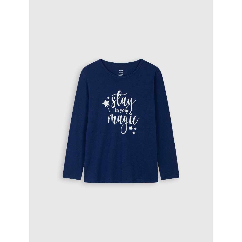 Bộ mặc nhà bé gái CANIFA áo thun dài tay quần dài 1LS22W003