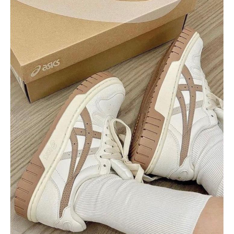 GIÀY Asic’s kem nâu cao cấp, giày court az asic kem nâu asics trà sữa màu mới nam nữ ảnh thật