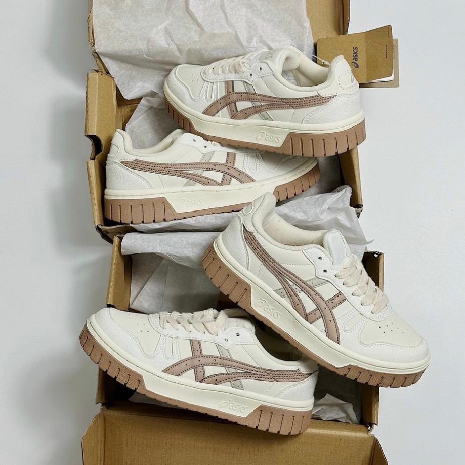 GIÀY Asic’s kem nâu cao cấp, giày court az asic kem nâu asics trà sữa màu mới nam nữ ảnh thật