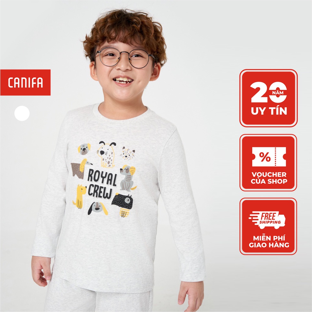 Bộ mặc nhà bé trai CANIFA dài tay chất liệu cotton 2LS22W024