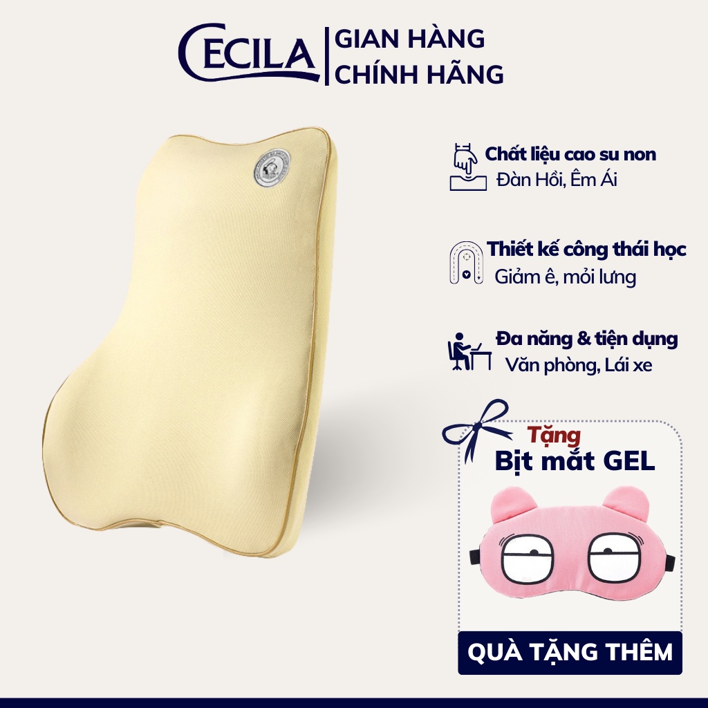 Gối tựa lưng cao su non CECILA , Dùng cho dân văn phòng và lái xe thiết kế công thái học chống đau mỏi lưng | BigBuy360 - bigbuy360.vn