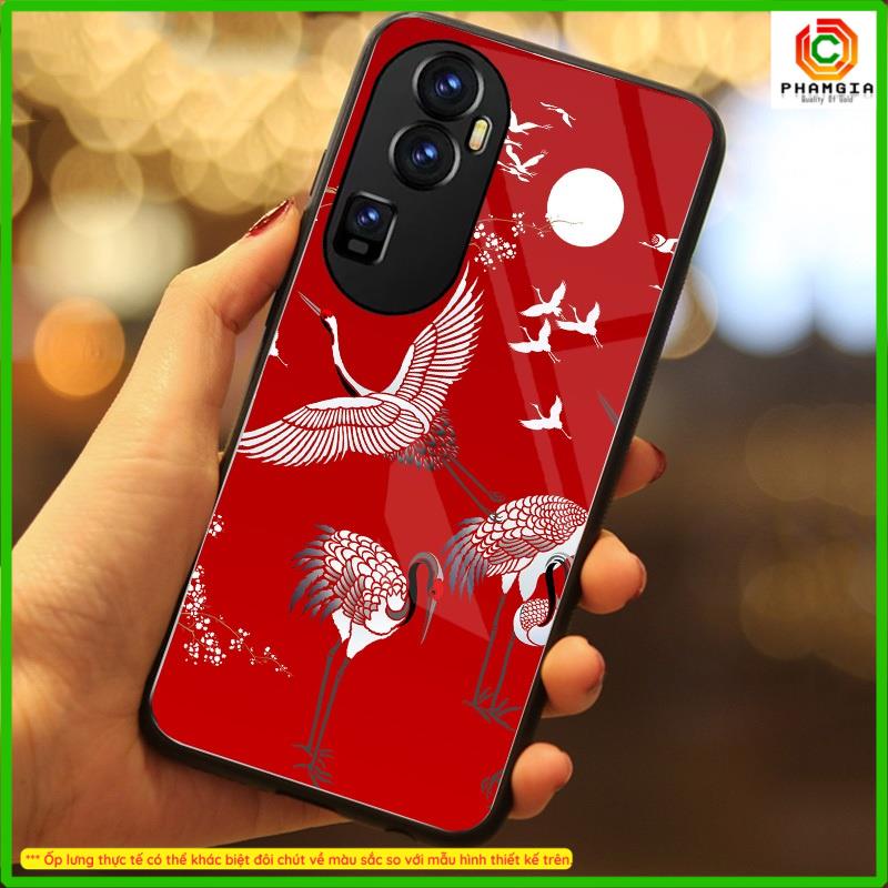 Ốp lưng tráng gương OPPO Reno 10 Pro plus  in hình họa tiết nhiều mẫu hoa, chim,... thiết kế mới đẹp, sắc nét