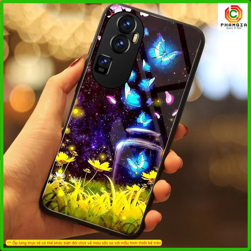 Ốp lưng tráng gương OPPO Reno 10 Pro plus  in hình họa tiết nhiều mẫu hoa, chim,... thiết kế mới đẹp, sắc nét