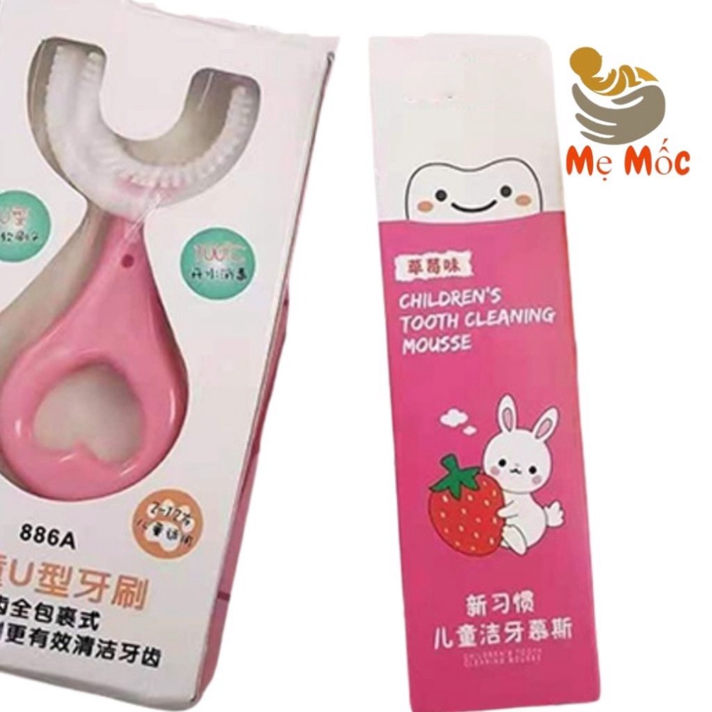 Bàn Chải Đánh Răng Cho Bé Chữ U Và Kem Đánh Răng Hương dâu thơm ngát Cho Bé , ,BCCU  _Top1Toy_00306