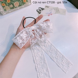 Cột Tóc Nơ Ren Thêu