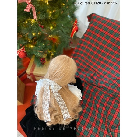 Cột Tóc Nơ Ren Thêu