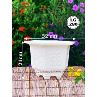    5 Cái   Chậu Nhựa Lục Giác 280 Trắng   miệng 32cm x cao 21cm   
