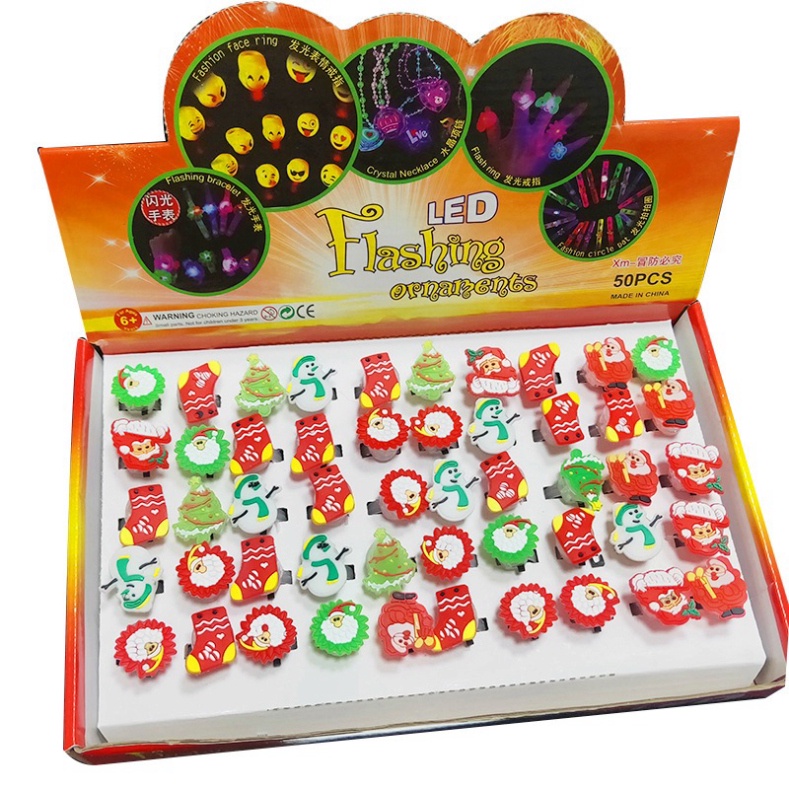 Nhẫn và đồng hồ phát sáng chủ đề Giáng sinh noel cho bé (1649DNE)