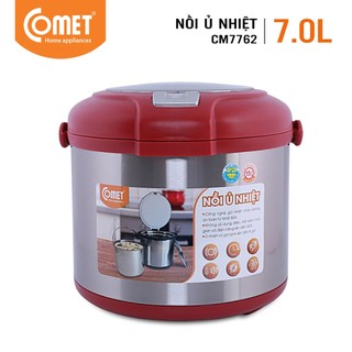 Nồi ủ nhiệt COMET CM7662 7.0L Inox 304, Đáy 3 lớp chống cháy, ủ nhiệt và giữ lạnh lên đến 8h