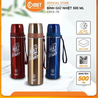 Bình giữ nhiệt comet ch12-75 inox 304 cấu tạo 3 lớp