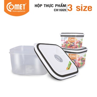 Bộ 3 hộp nhựa đựng thực phẩm COMET vuông CH1669