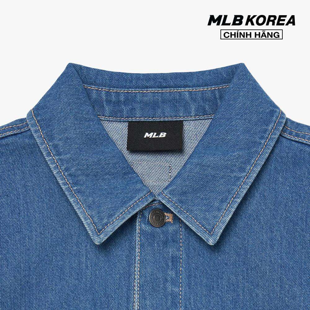 MLB - Áo sơ mi denim unisex cổ bẻ tay dài phom suông thời trang 3ADRR0134-50INS