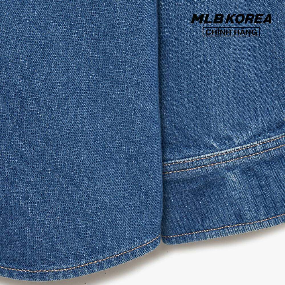 MLB - Áo sơ mi denim unisex cổ bẻ tay dài phom suông thời trang 3ADRR0134-50INS