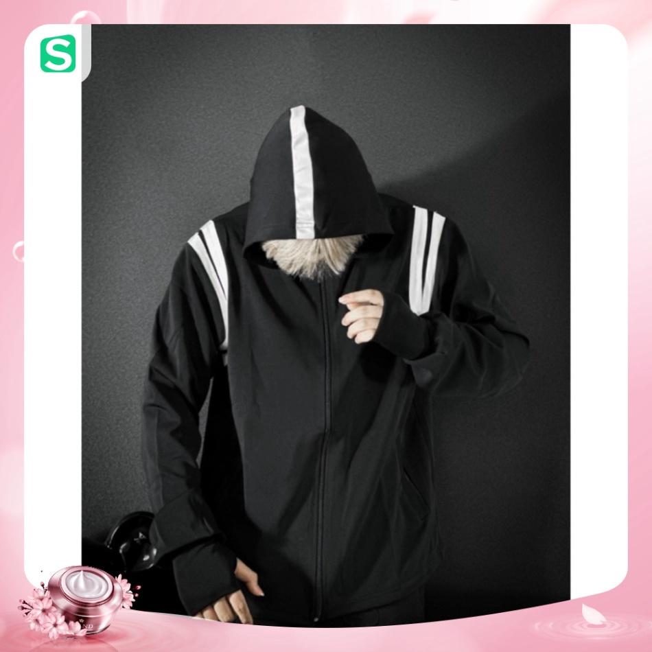 Áo Khoác Chống Nắng Teddy Kẻ Trắng Sọc Vai Hottrend Chất Liệu Umi Thoáng Mát Dày Dặn -Ngo shop