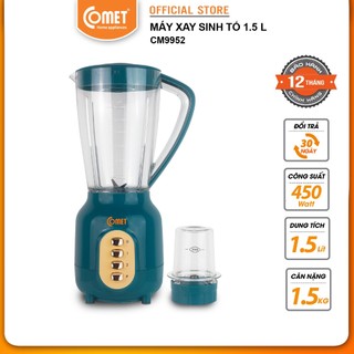 Máy xay sinh tố cối nhựa kháng vỡ 450W COMET CM9952 Dung tích 1.5L, Nút bấm điều khiển đơn giản, Chân đế chống trơn