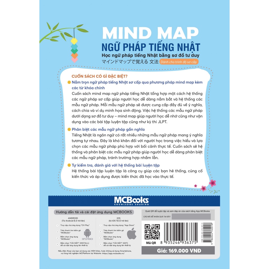 Sách - Mindmap Ngữ pháp tiếng Nhật - Học ngữ pháp tiếng Nhật qua sơ đồ tư duy dành cho trình độ sơ cấp - MCBooks