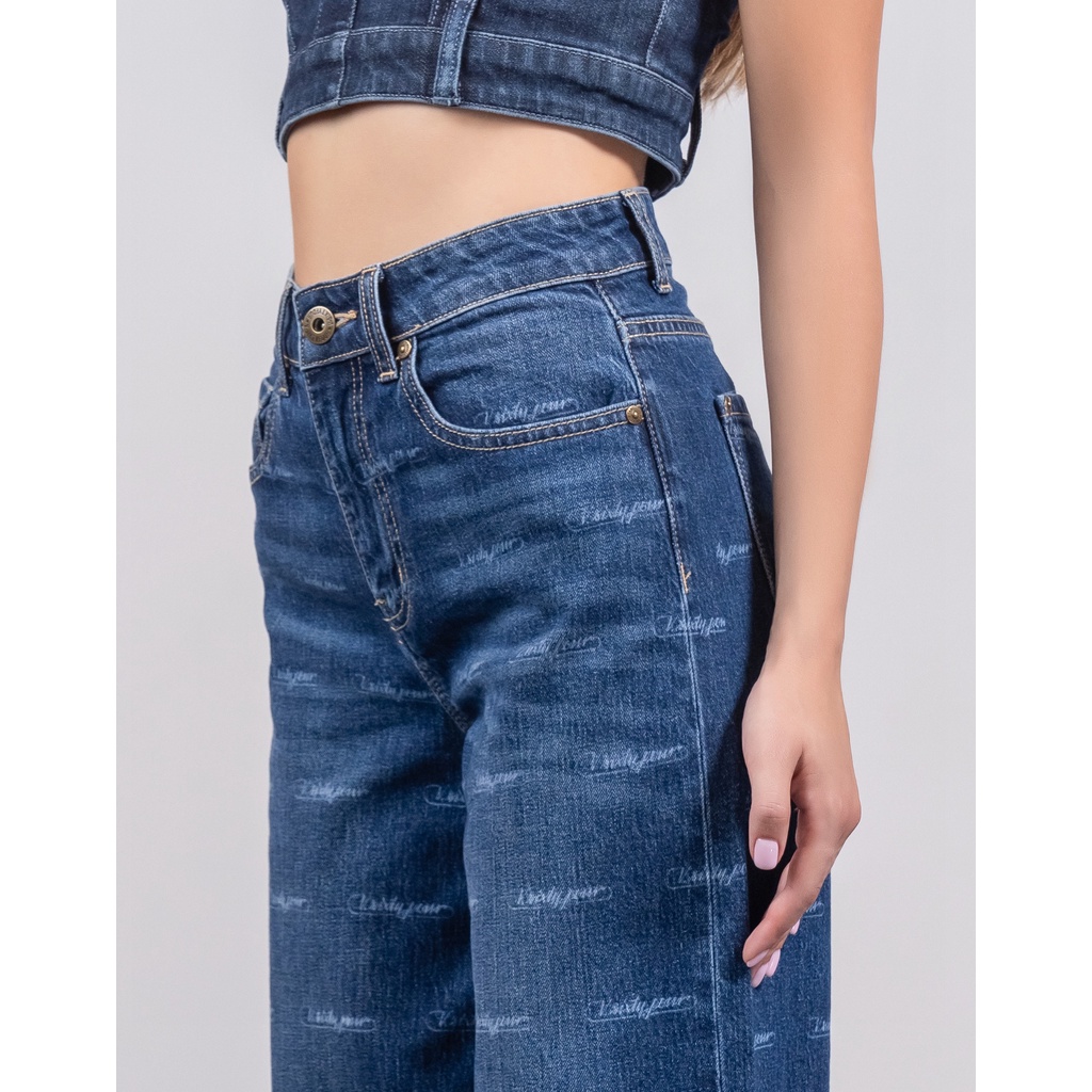 Quần Jeans Nữ Dáng WideLeg Laser Chữ Ký V-SIXTYFOUR. V-SIXTYFOUR Signature WideLeg Laser Women's Jeans - 123WD1085F1970