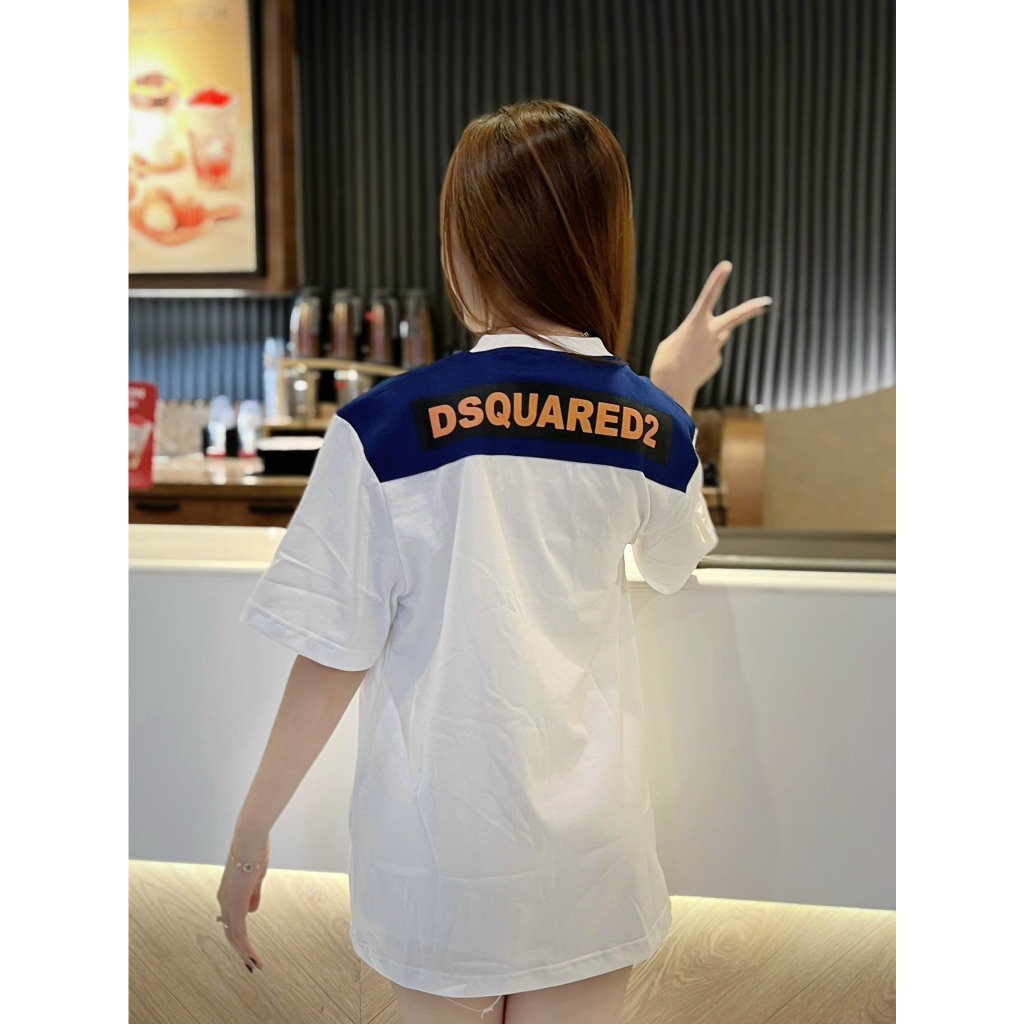 Áo Thun Nam DSQ cộc tay Phối Vải bò In Chữ Sau Lưng hàng siêu cấp - Áo Phông unisex DSQ2 Boy Phố Cực Đẹp, Thời Trang Nam