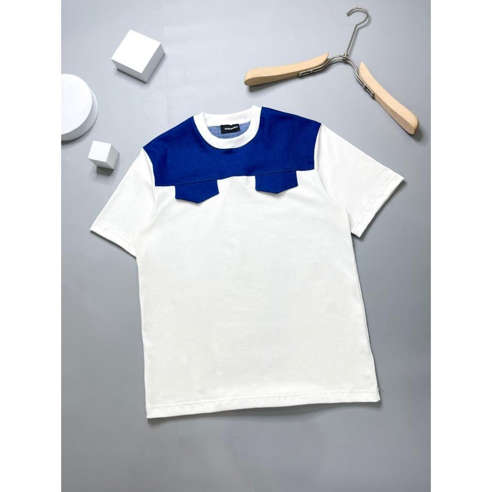 Áo Thun Nam DSQ cộc tay Phối Vải bò In Chữ Sau Lưng hàng siêu cấp - Áo Phông unisex DSQ2 Boy Phố Cực Đẹp, Thời Trang Nam
