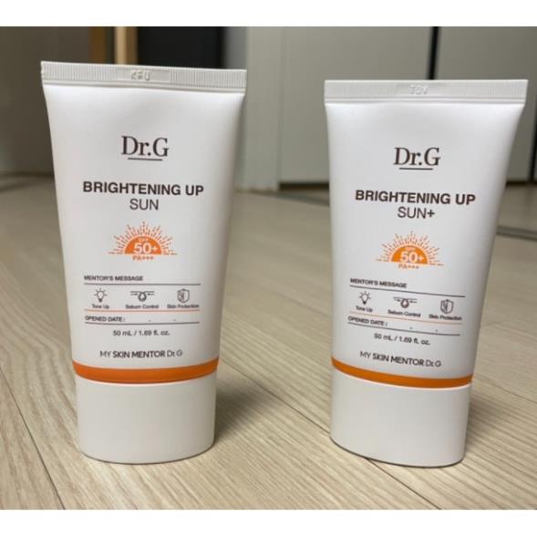 Kem Chống Nắng PHỔ RỘNG dưỡng sáng Dr.G Brightening Up Sun/Green Mild Up Sun+/ RED BLEMISH SOOTHING SPF50+ PA+++ 50ml