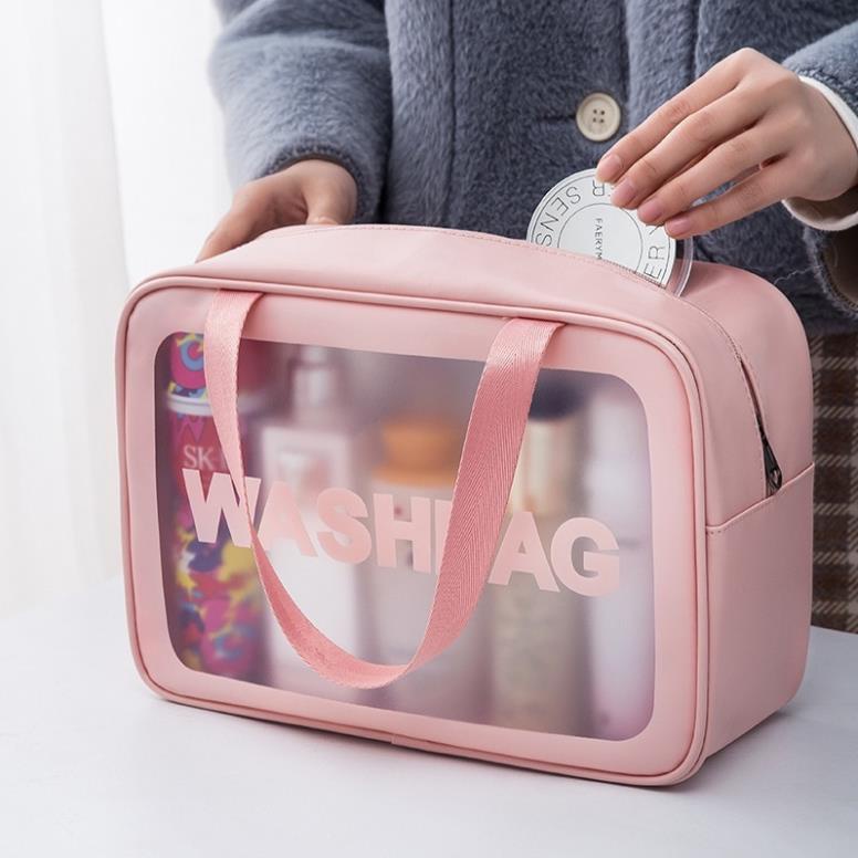 Túi đựng mỹ phẩm du lịch đựng đồ trang điểm sang trọng tiện dụng Washbag trong suốt chống thấm nước tiện dụg HL008