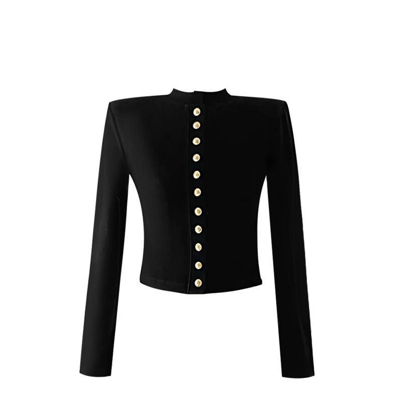 Áo Khoác cardigan Dệt Kim Dáng Ôm Cài Nút Kim Loại Cao Cấp