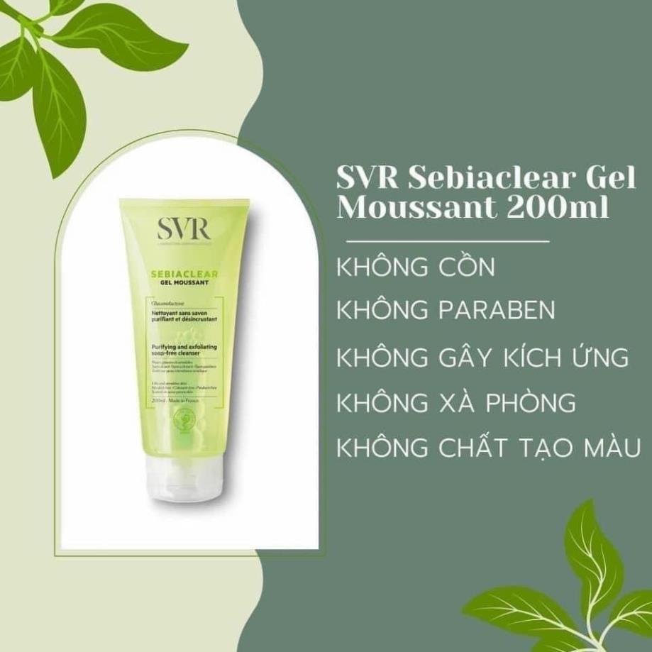 Sữa Rửa Mặt SVR Cho Da Dầu Mụn - SVR Sebiaclear Gel Moussant