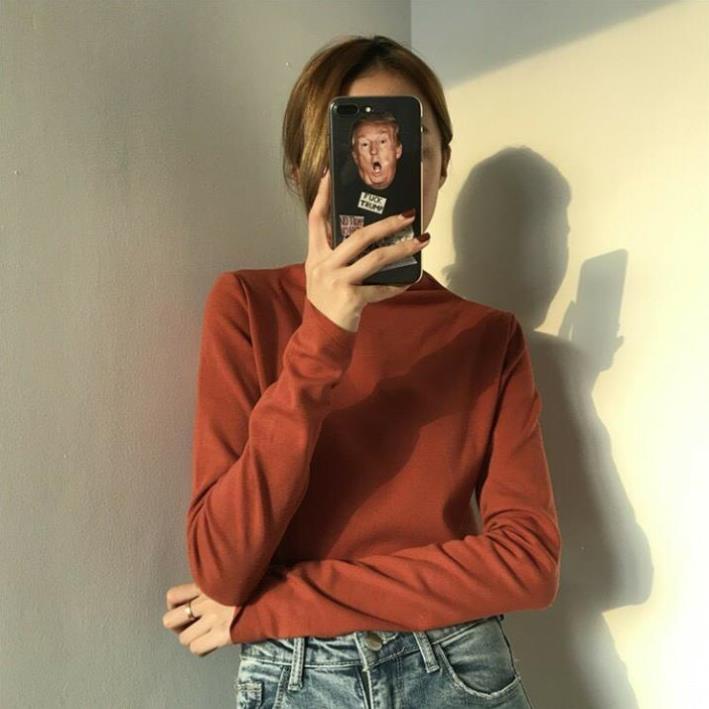 Áo giữ nhiệt nữ, Áo dài tay nót nỉ cổ cao 3 phân cao cấp - Trend Fashion