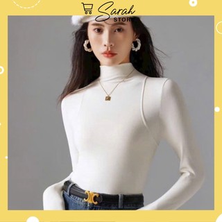 Áo dài tay nữ có cổ giữ nhiệt. áo nỉ nữ dài tay cổ 3cm 0771