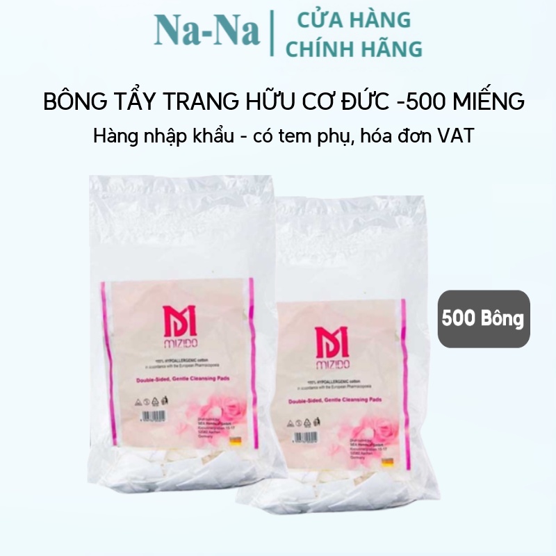 Bông tẩy trang cao cấp Đức Mizido 500 miếng