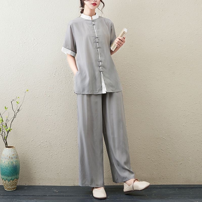 Trang phục Đồ lam đi chùa bigsize Thiền Chay, trang phục ngồi thiền và tập yoga kiểu trung hoa cổ trang hán phục